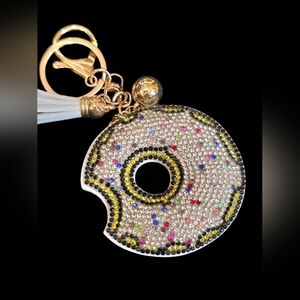 Rhinestone Donut Bag Charm /Keychain